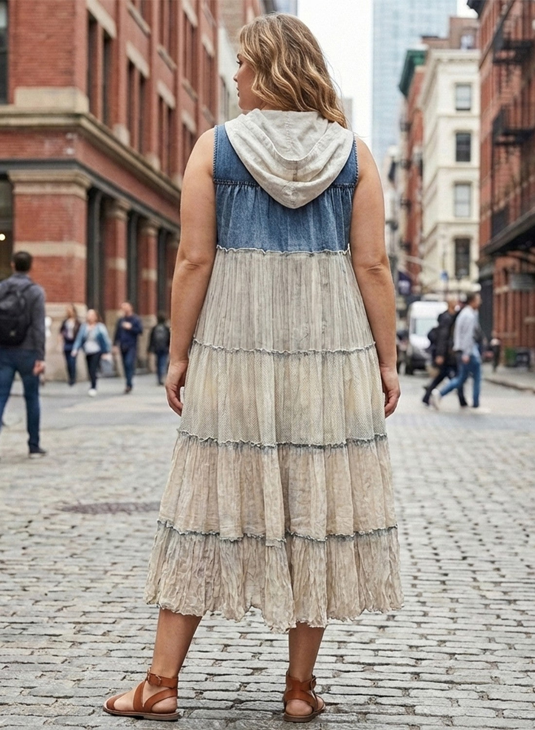Havenly Hoodie Duster Dress in Denim