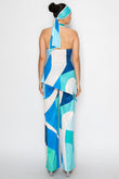 Serving The 70's Blue Mod Halter Jumpsuit