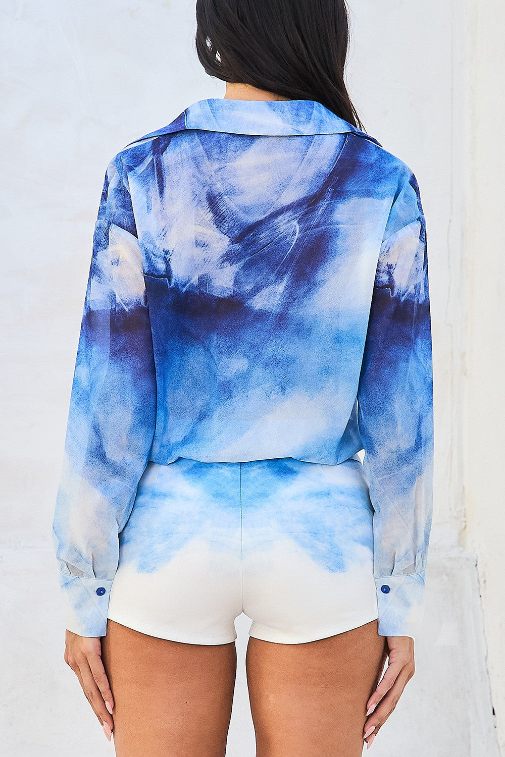 Cloudy Skies Top & Stretch Shorts Jumpsuit