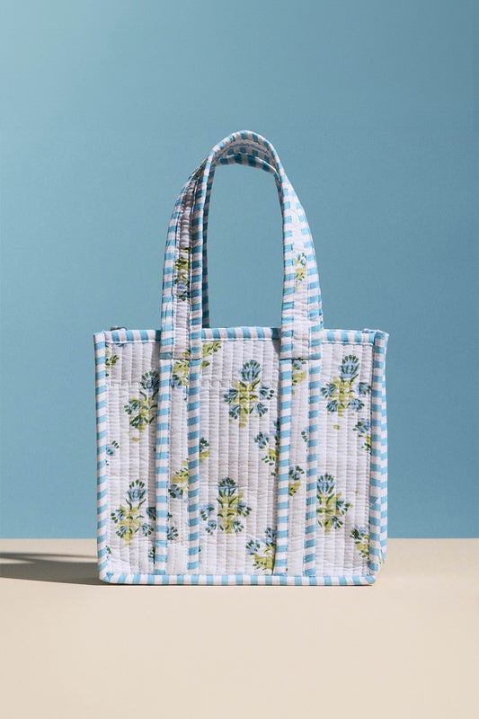 Coco Floral Pattern Quilted Tote Bag