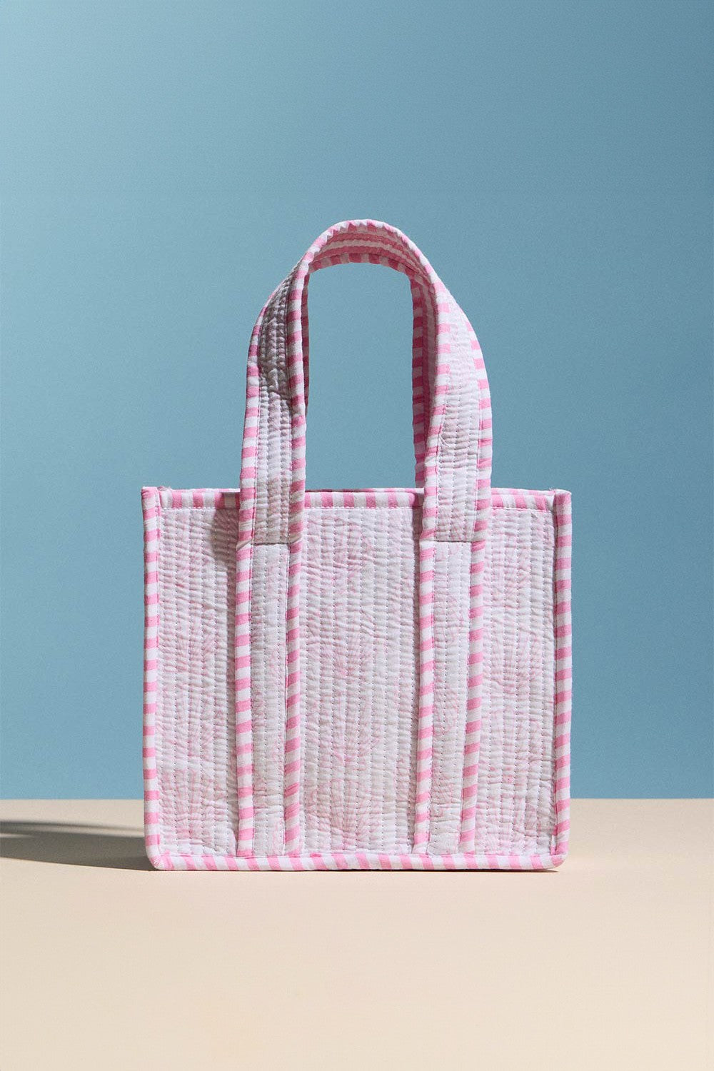 Cora Floral Pattern Quilted Tote Bag