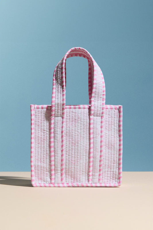 Cora Floral Pattern Quilted Tote Bag