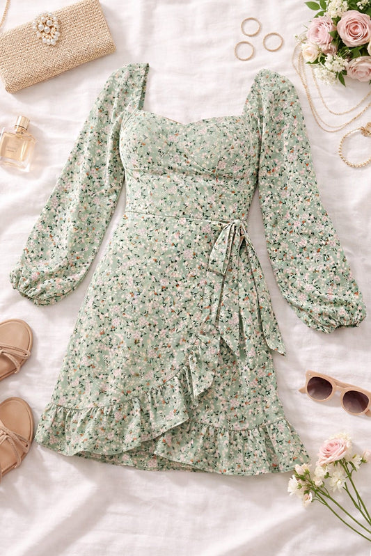 Wildflower Whisper Side Ruffle Dress