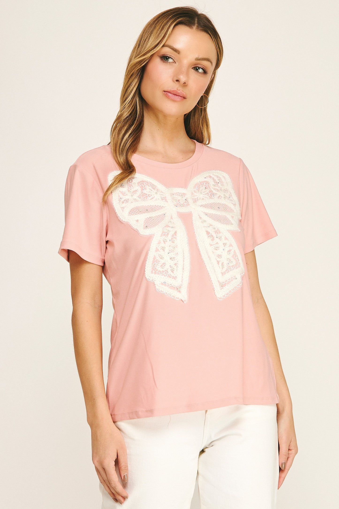 Lace Bling Bow T-Shirt