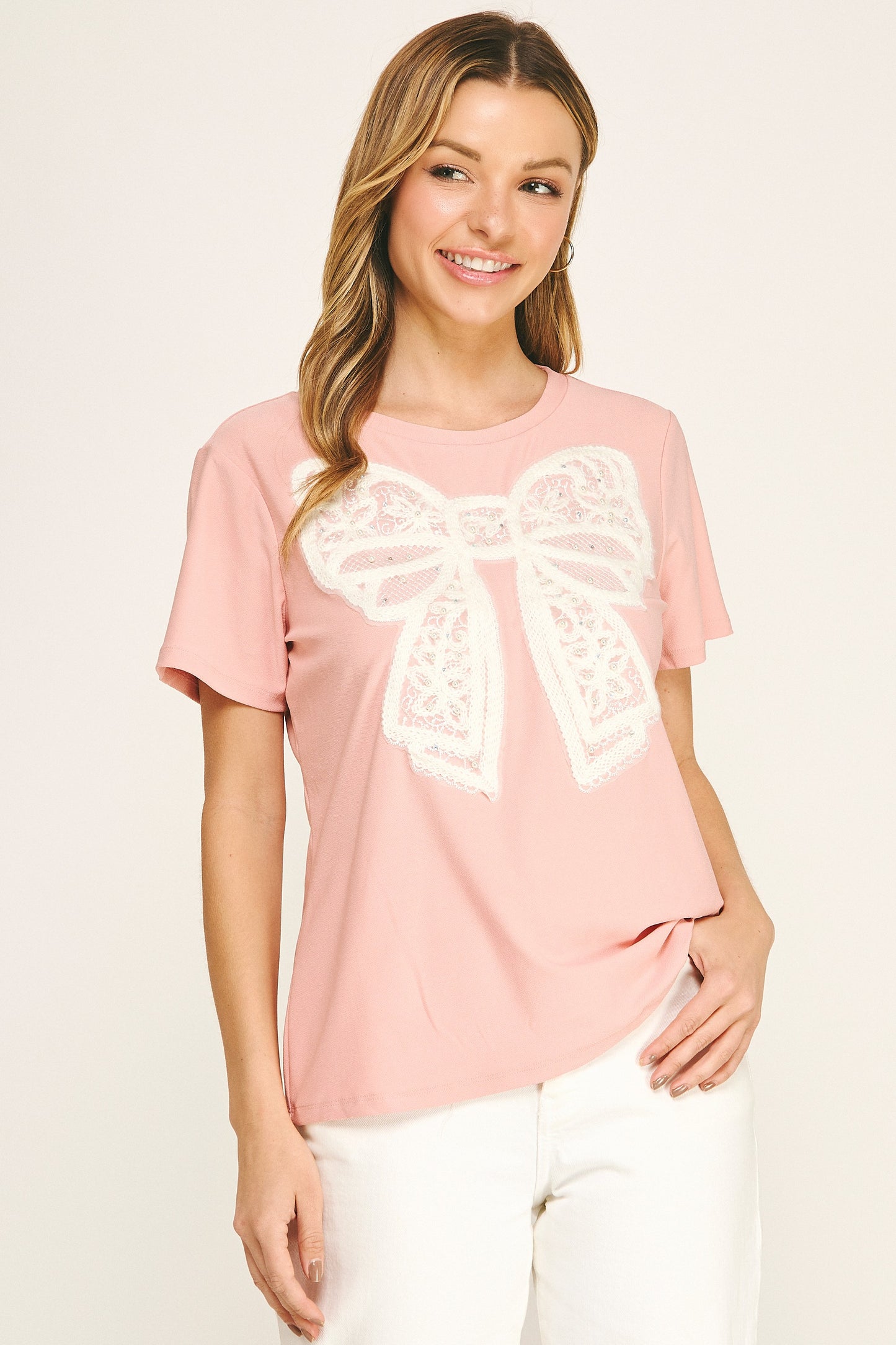 Lace Bling Bow T-Shirt