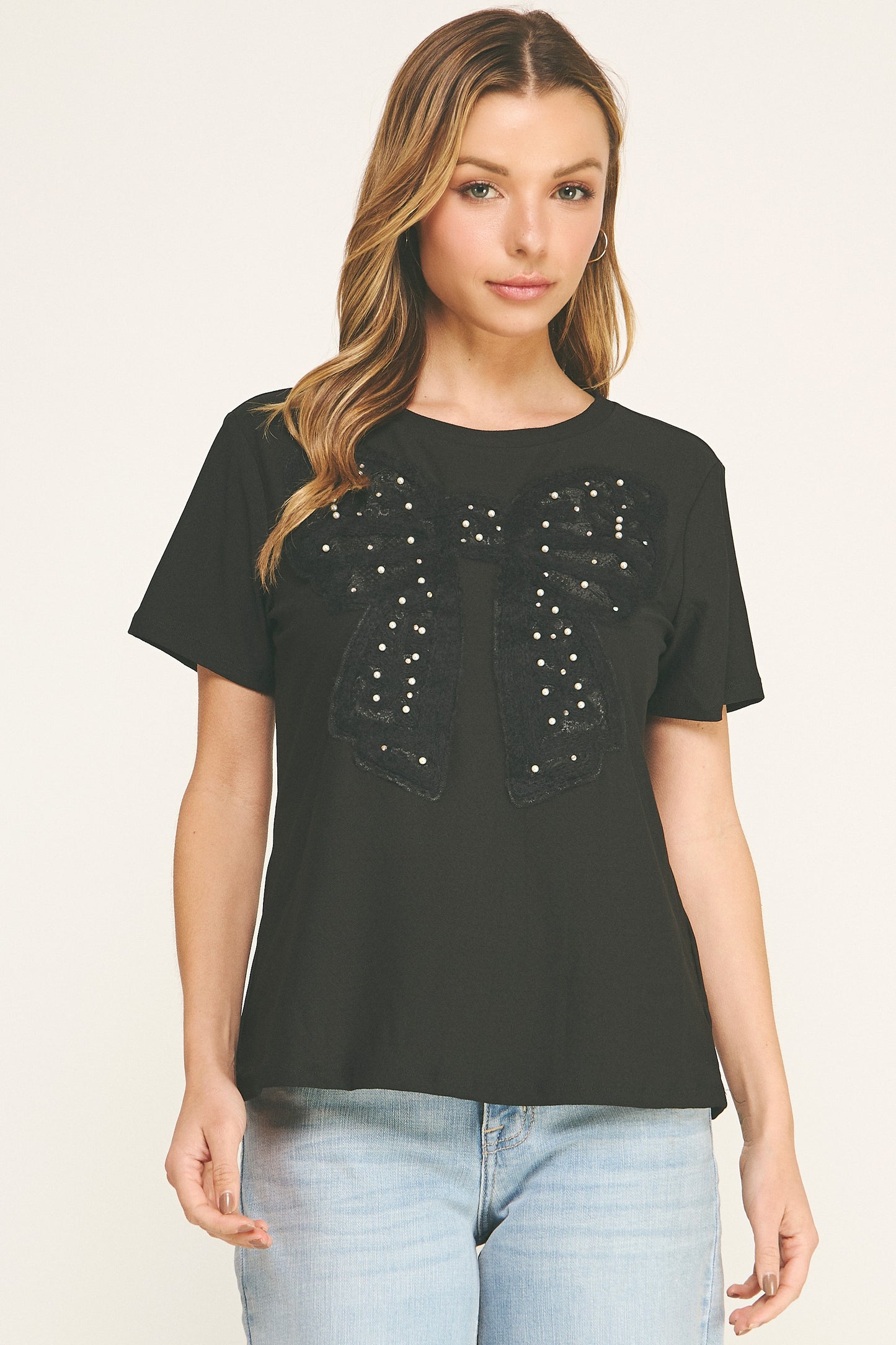 Lace Bling Bow T-Shirt