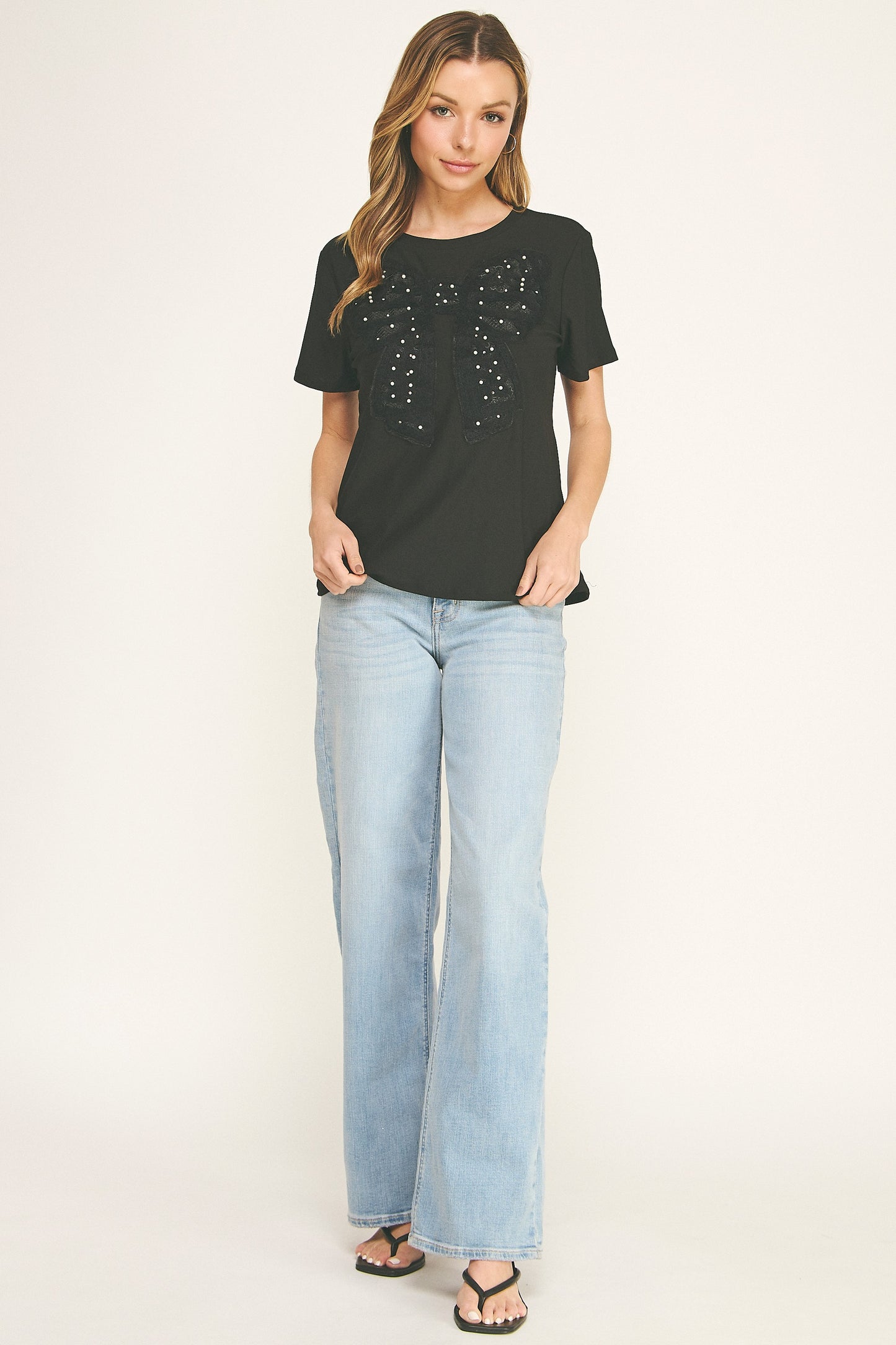 Lace Bling Bow T-Shirt