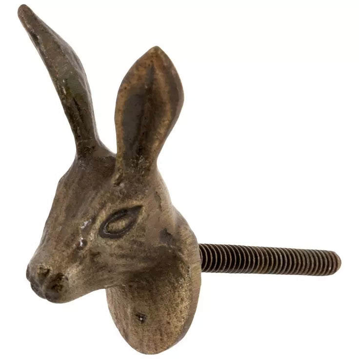 Antique Bronze Bunny Head Knob - Set of 2