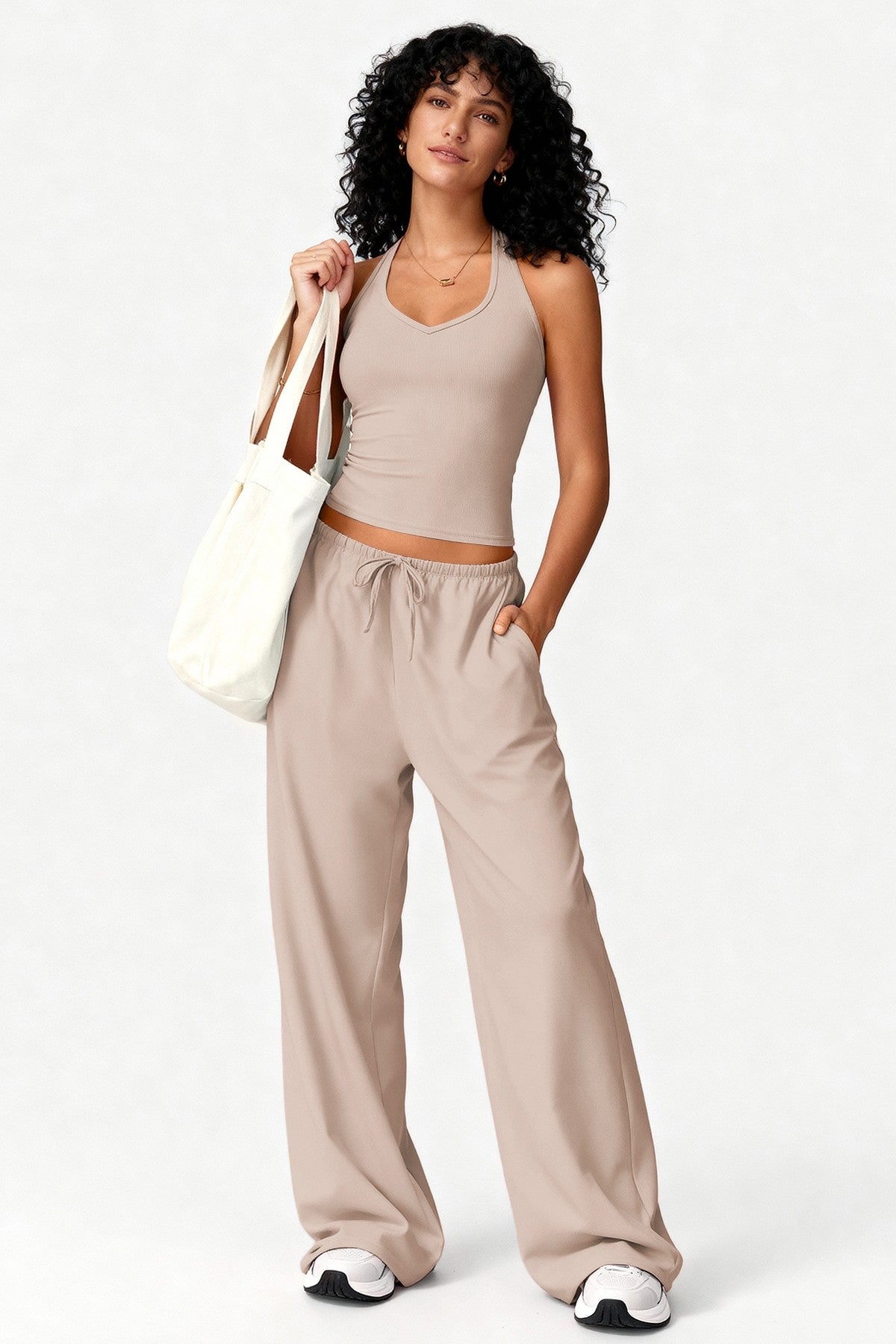 MOCHA IN MOTION LOUNGEWEAR TANK & PANTS SET