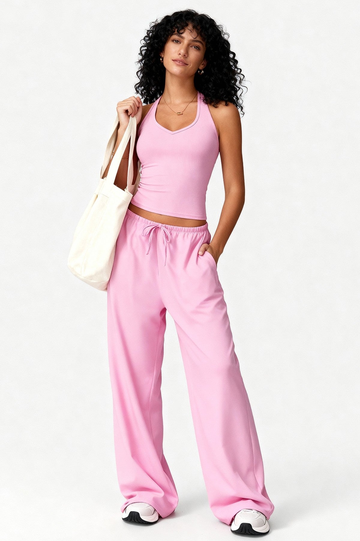 PEONY PINK LOUNGEWEAR TANK & PANTS SET