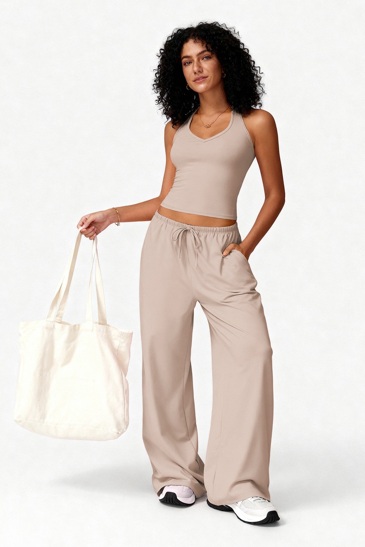 MOCHA IN MOTION LOUNGEWEAR TANK & PANTS SET