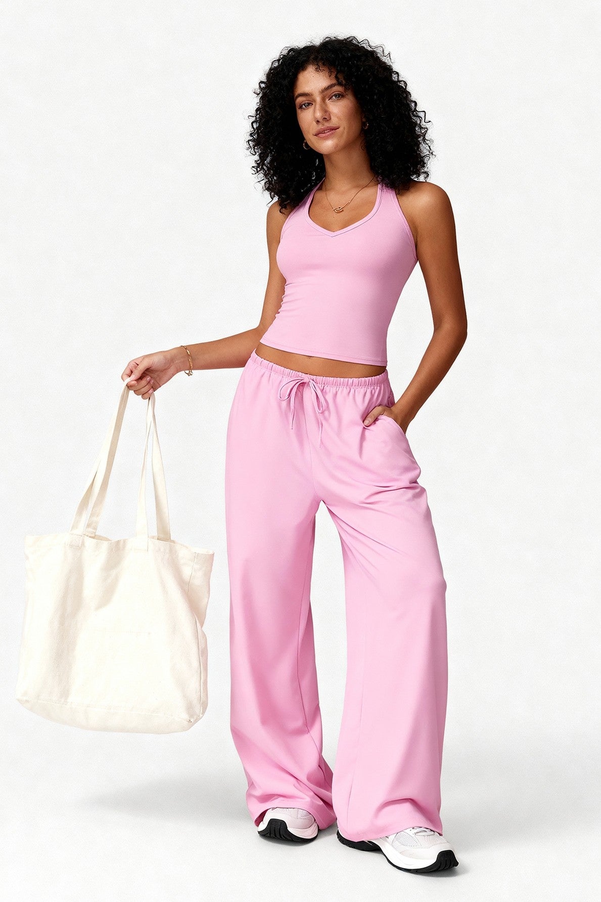 PEONY PINK LOUNGEWEAR TANK & PANTS SET