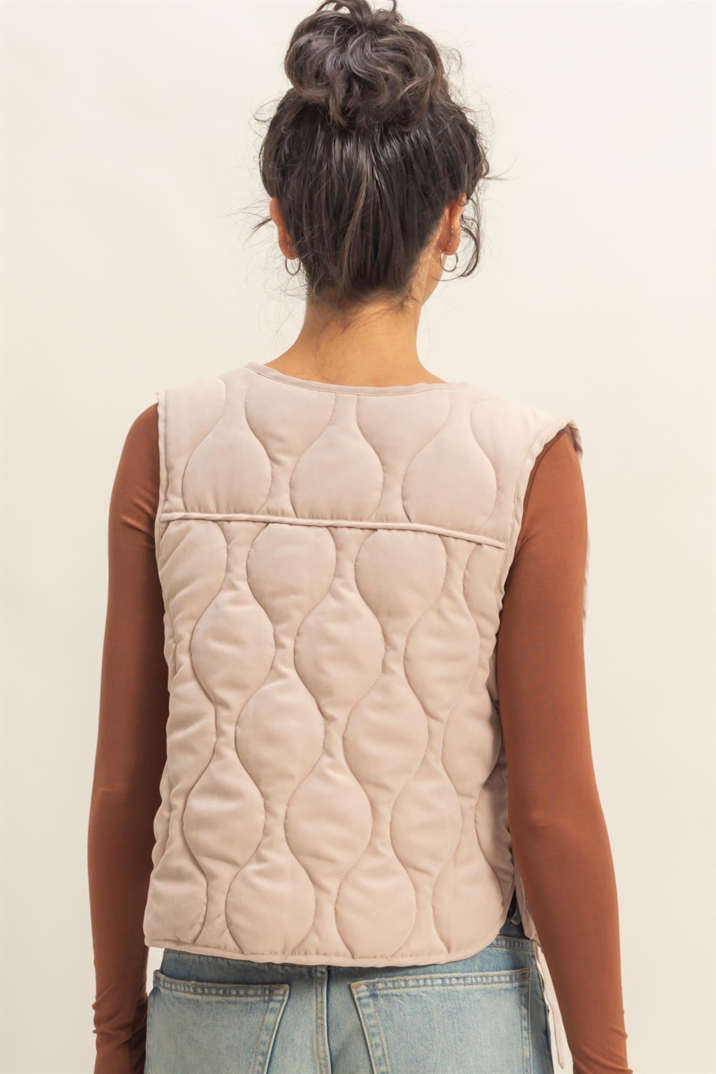 Go With The Bow Quilted Vest
