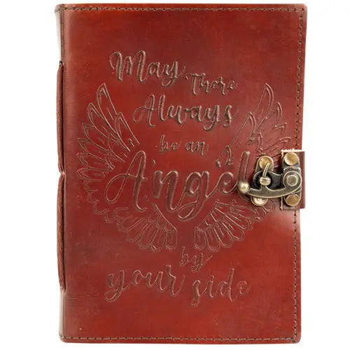 Angel By Your Side Carved Leather Blank Dream Manifest Journal