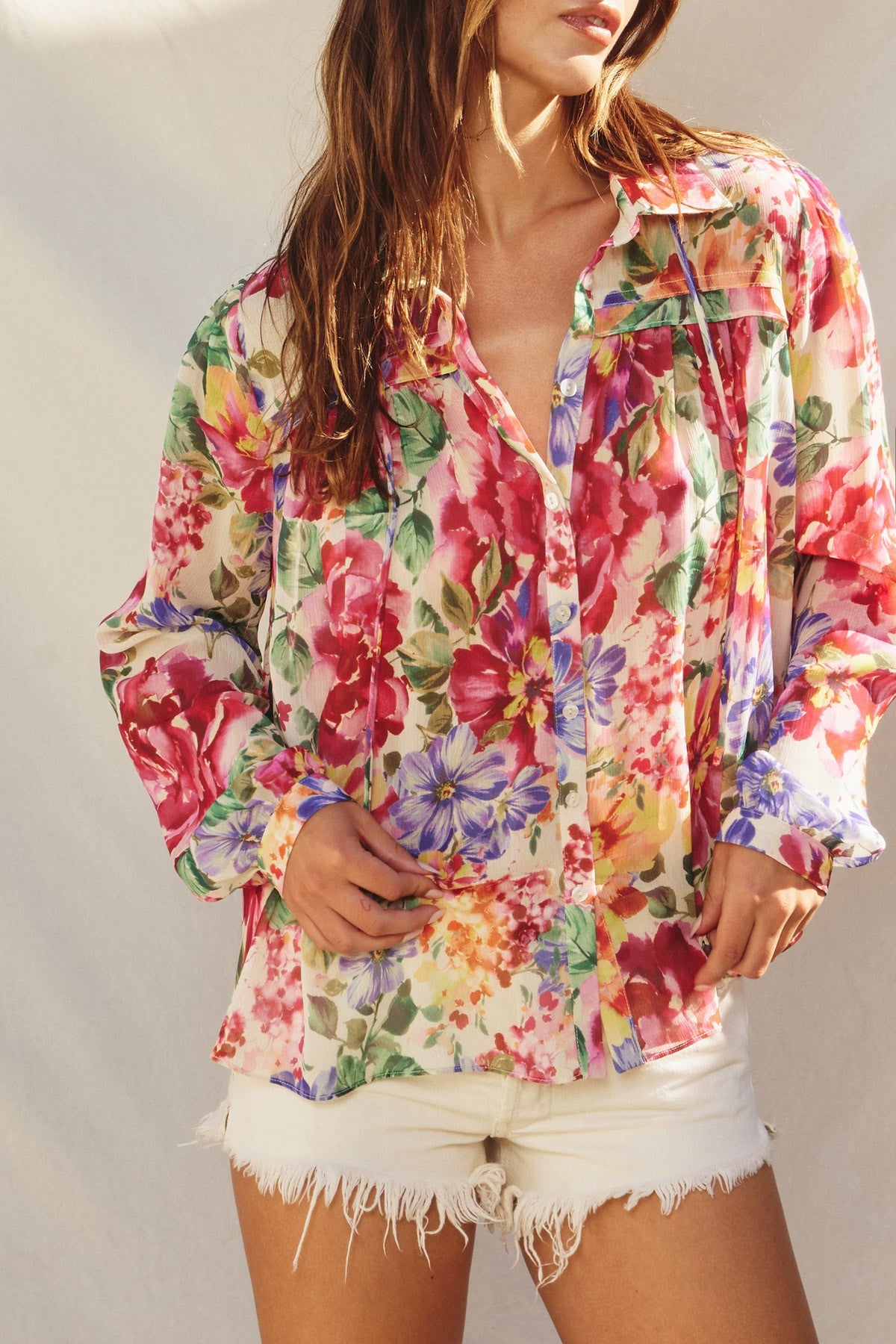Heavenly Hues Drape Detail Blouse