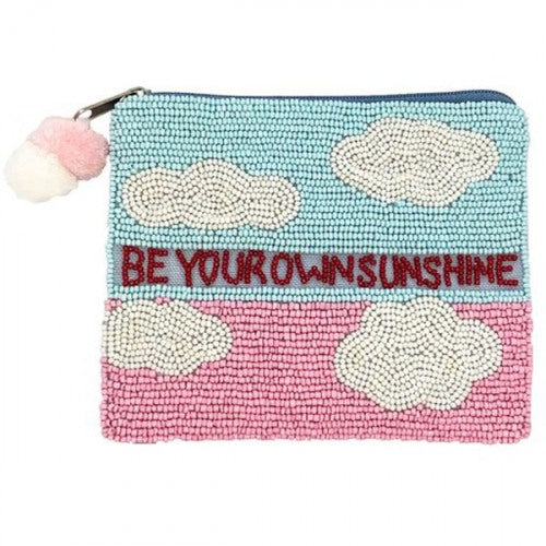 Be Your Own Sunshine Beaded Storage Money Coin Pouch