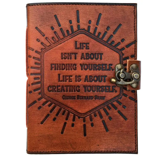 Create Yourself Carved Leather Blank Dream Manifest Journal