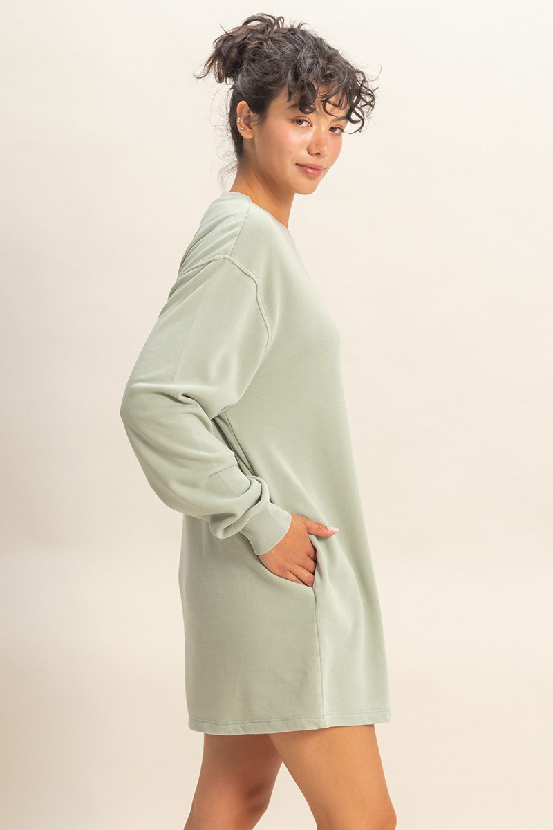 Weekend Warrior Green Sweatshirt Dress