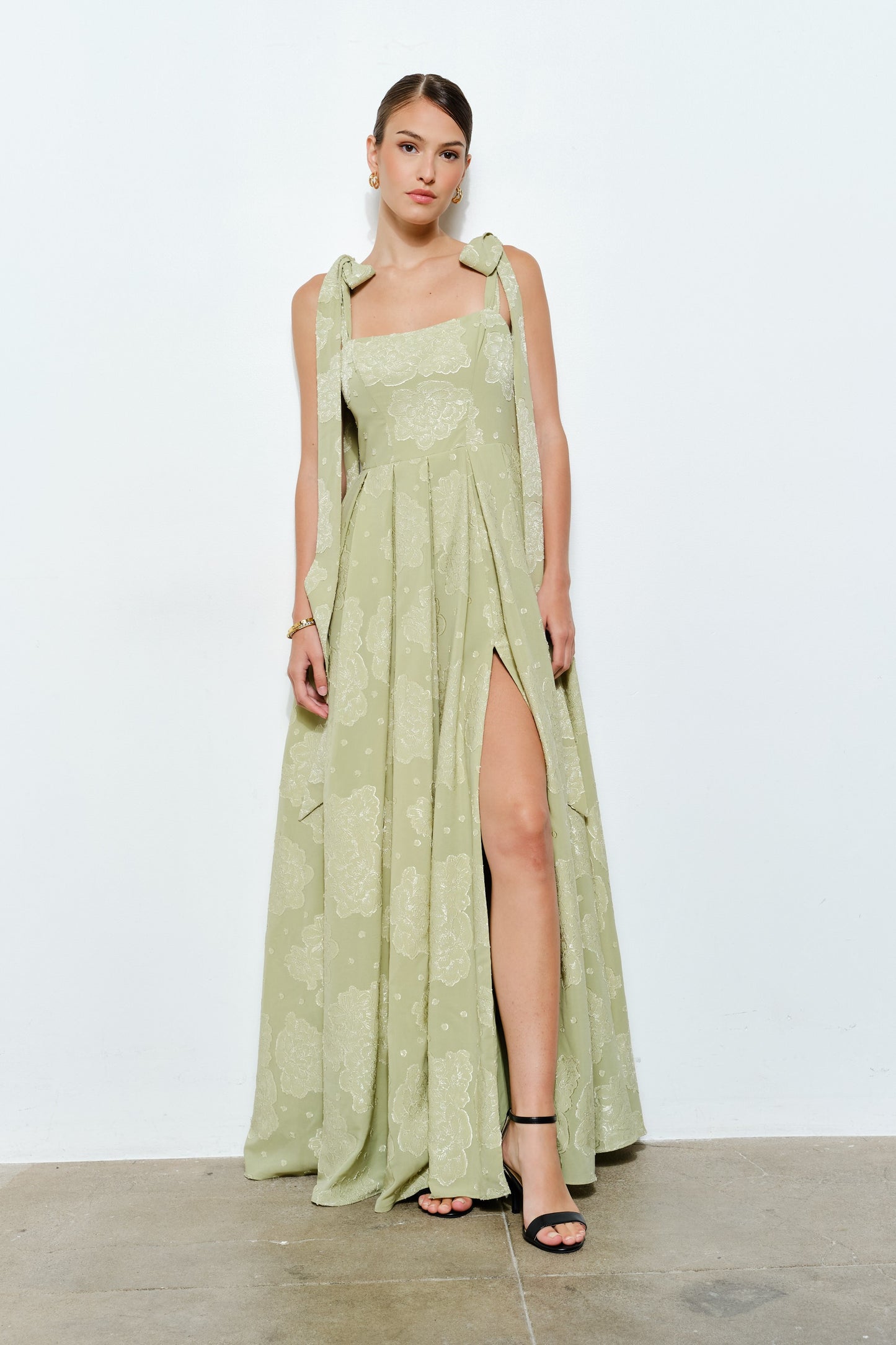Becca Bow Tie Shoulder Floral Dress