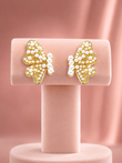 Gold Pearl Butterfly Earrings