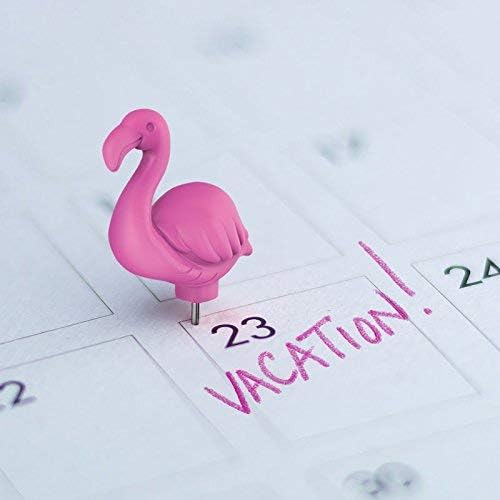 Box of 30 Tropical Theme Flamingo Wooden Push Pins