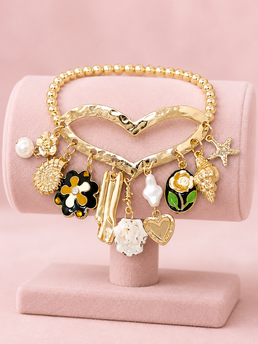 Heart of the Shore Gold Charm Bracelet