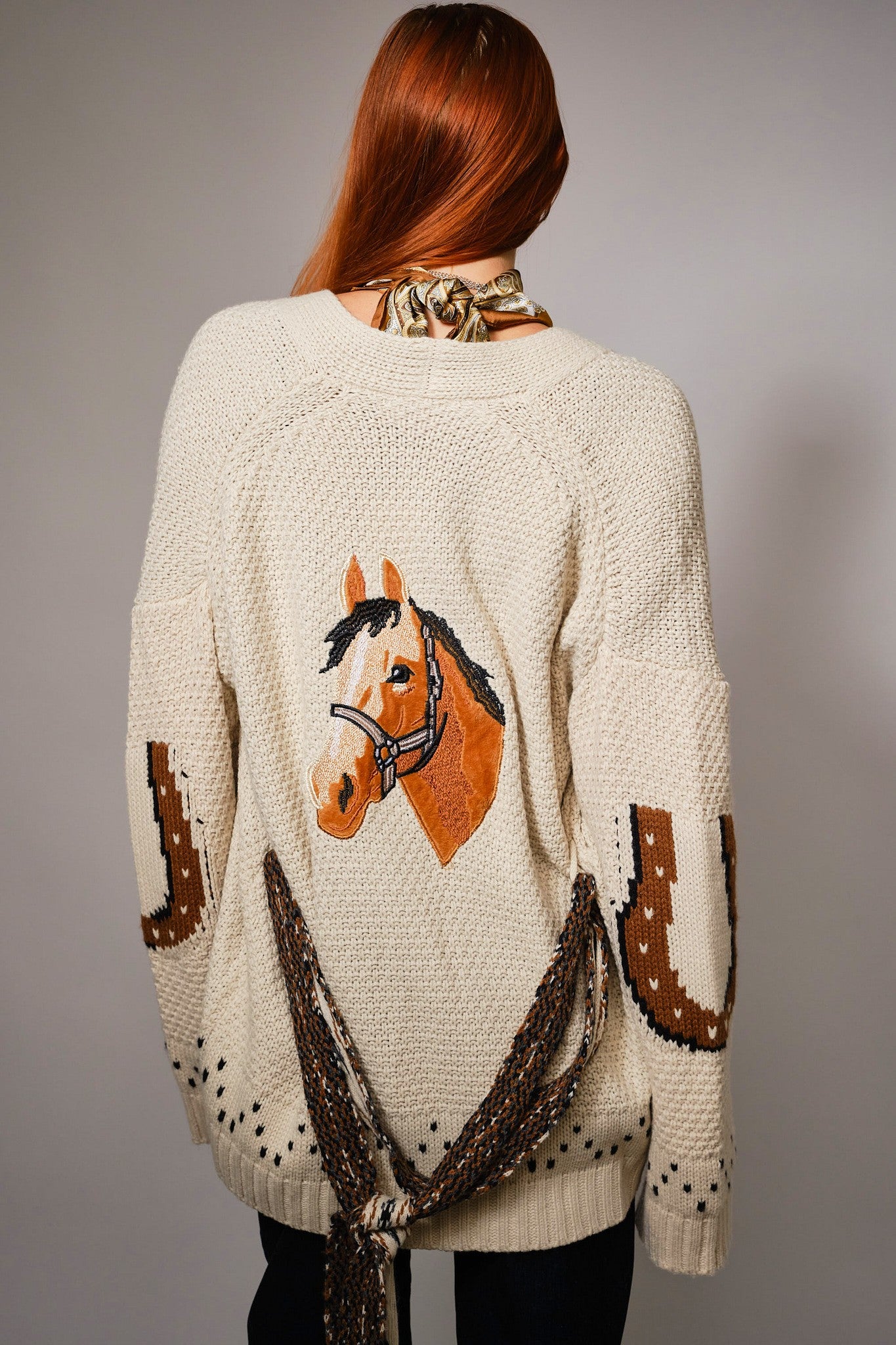 Wild Horses Waist Tie Cardigan