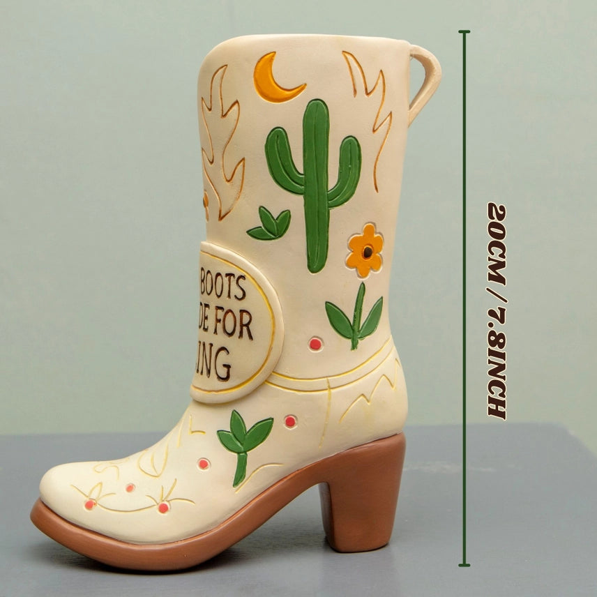 Made For Dancing Cowboy Boot Vase