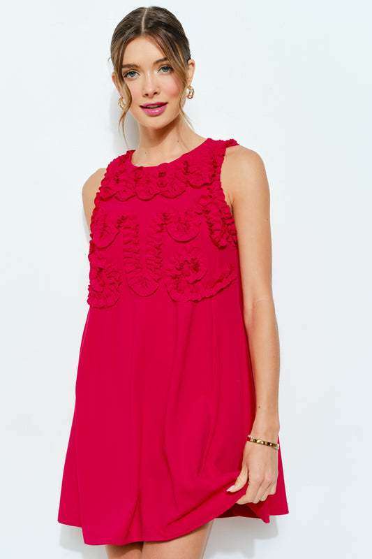 PARTY PERFECT RED RUFFLE DRESS
