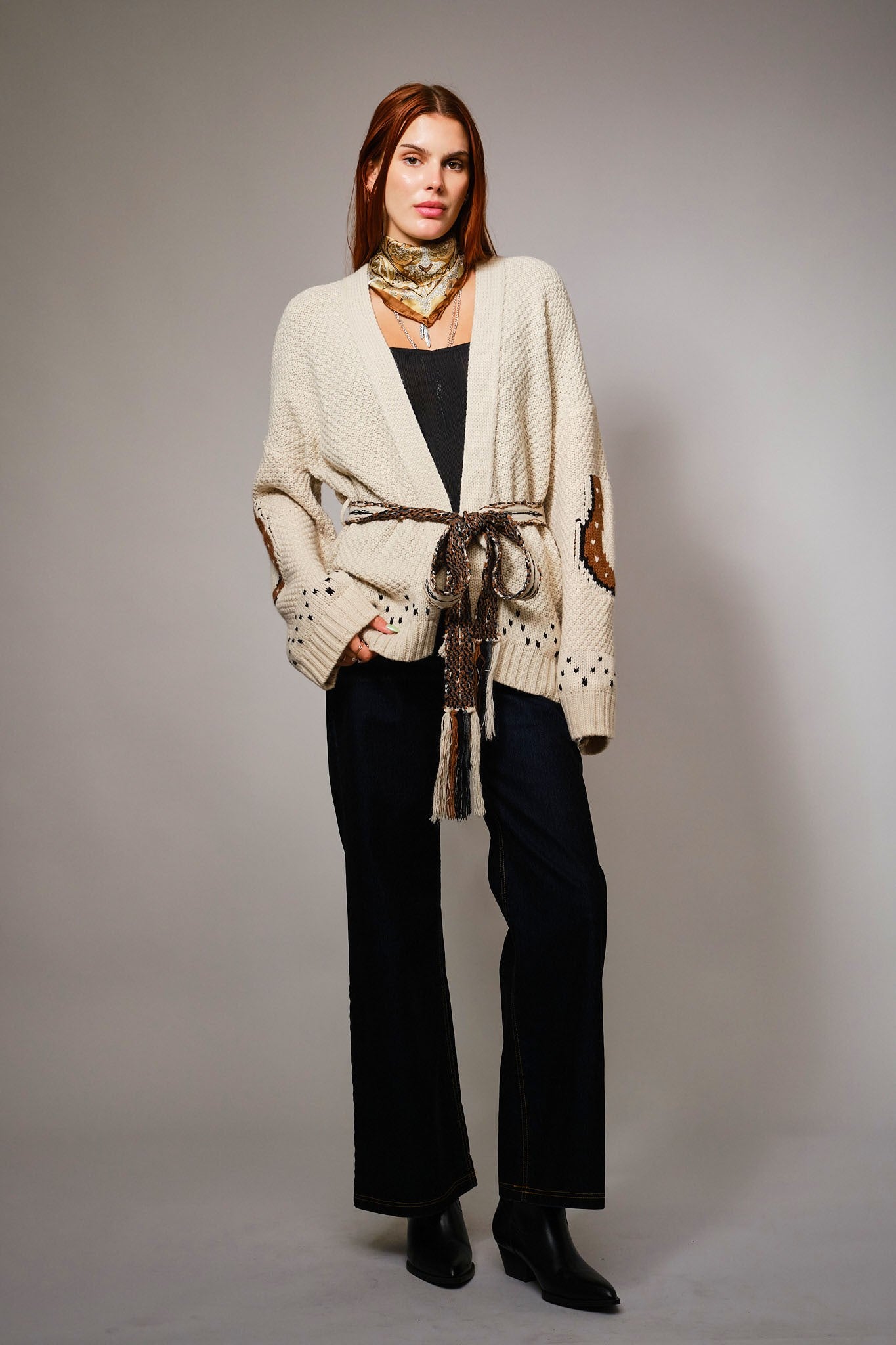 Wild Horses Waist Tie Cardigan