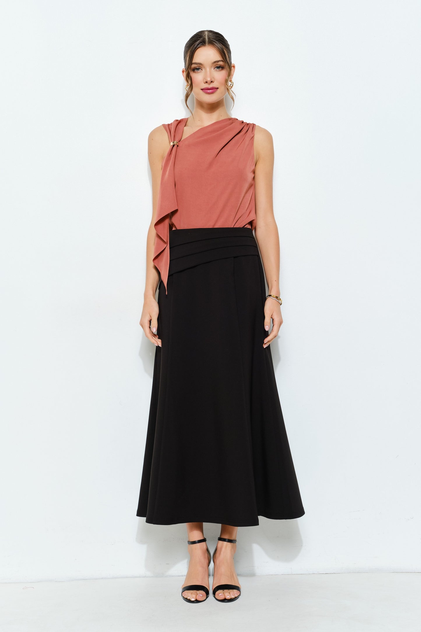 Dara Asymmetric Drape Ring Top