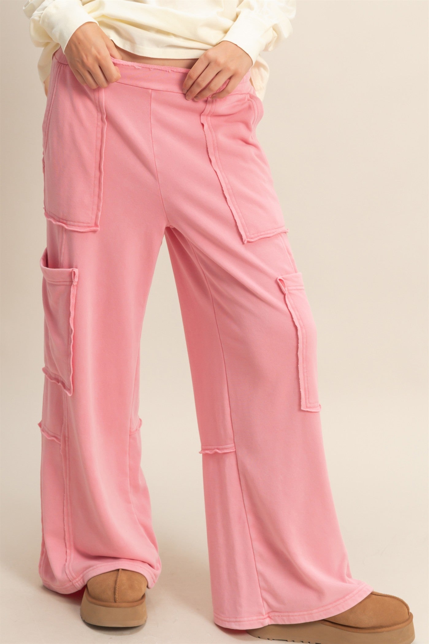Weekend Warrior Pink Cargo Sweatpants