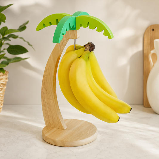 Banana Cabana Palm Tree Countertop Wooden Fruit Holder