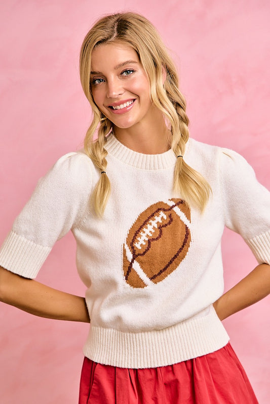 Prepped To Win Football Fan Gameday Sweater Top