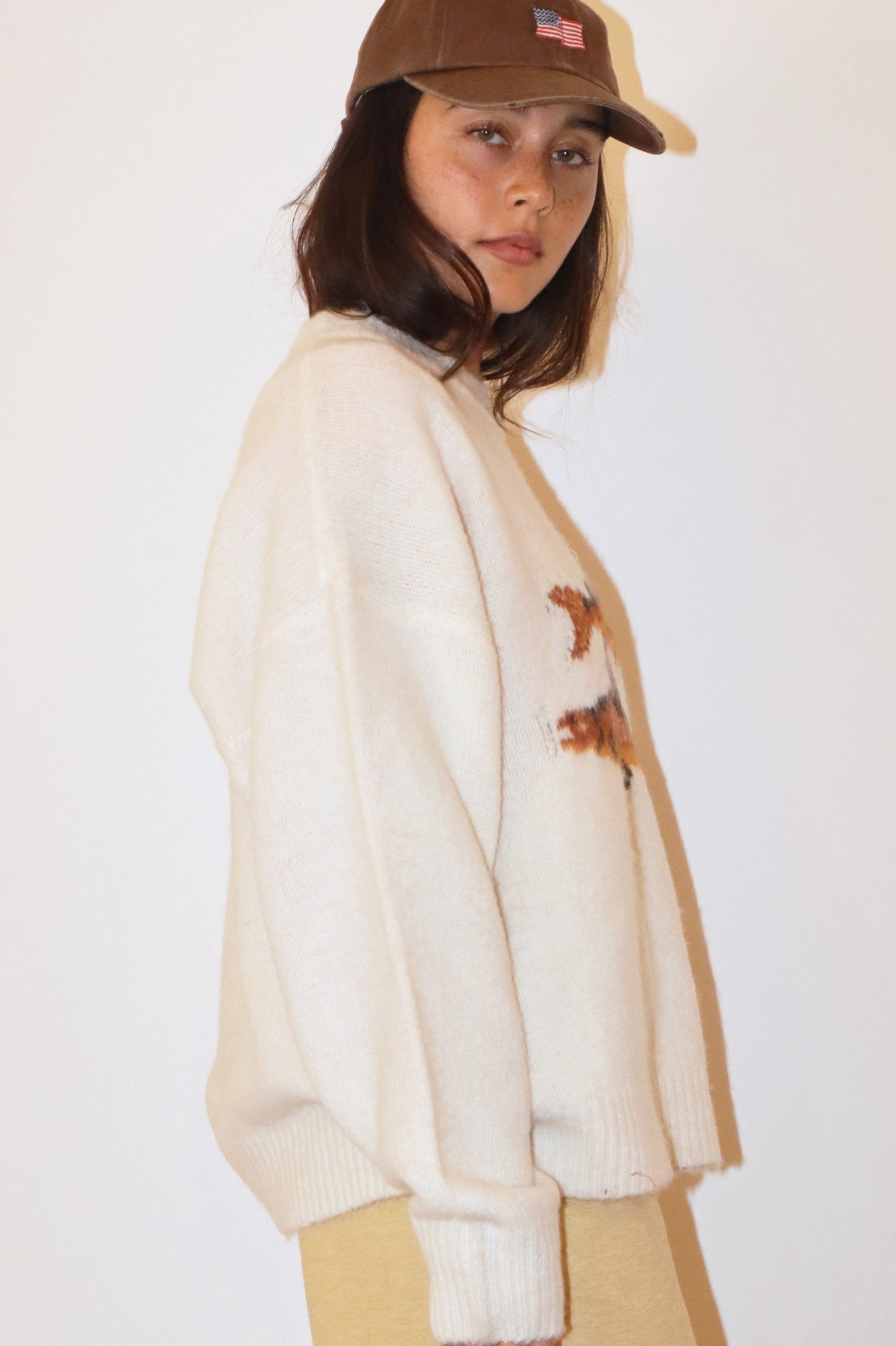 Drop Me A Line Fish Graphic Wool Sweater