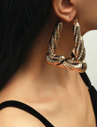 Bamboo Style Gold Statement Earrings