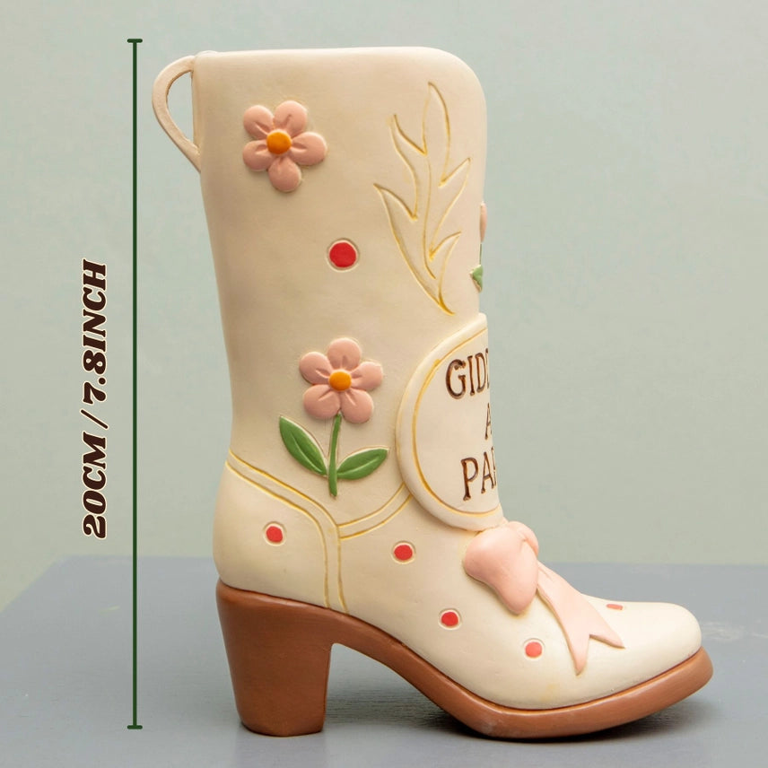 Giddy Up & Party Kickin' Up Blooms Cowgirl Boot Vase
