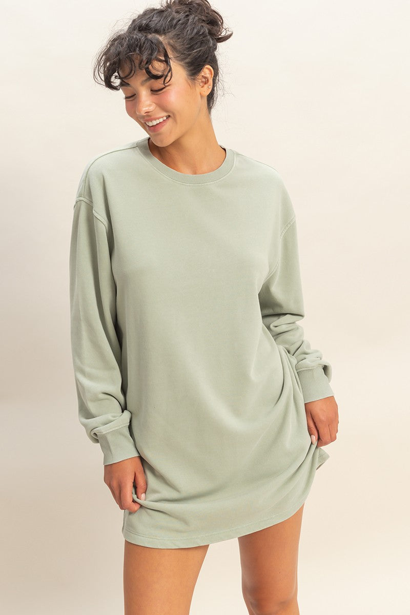Weekend Warrior Green Sweatshirt Dress