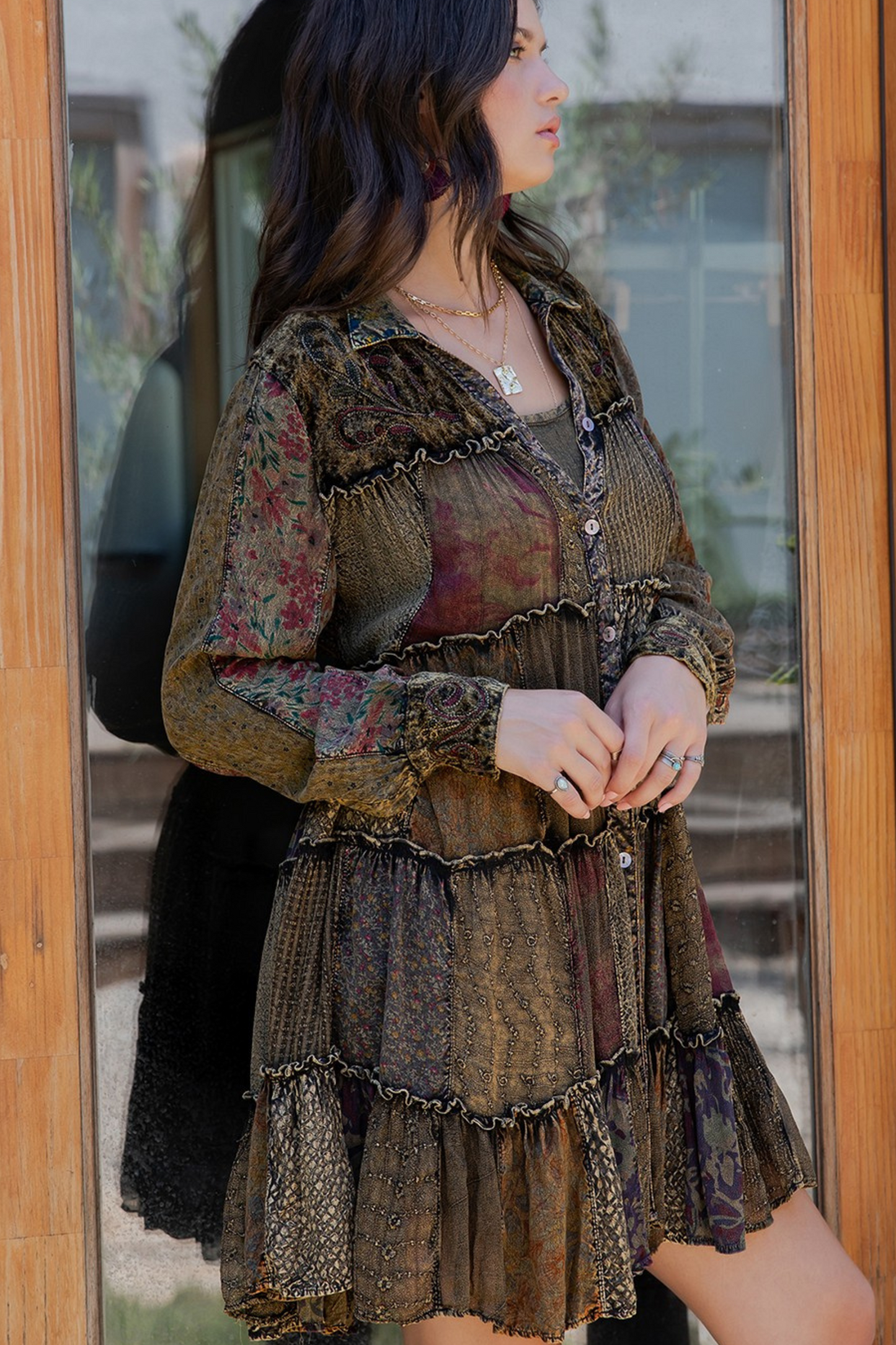 Patchwork Poetry Babydoll Dress