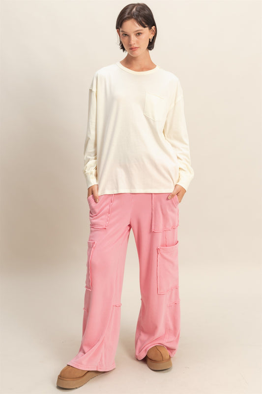 Weekend Warrior Pink Cargo Sweatpants