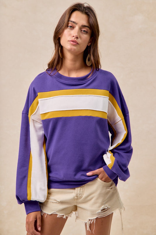 LSU Football Purple Gold Stripe College Gameday Sweatshirt