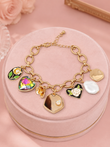 Petal & Pearl Gold Charm Bracelet
