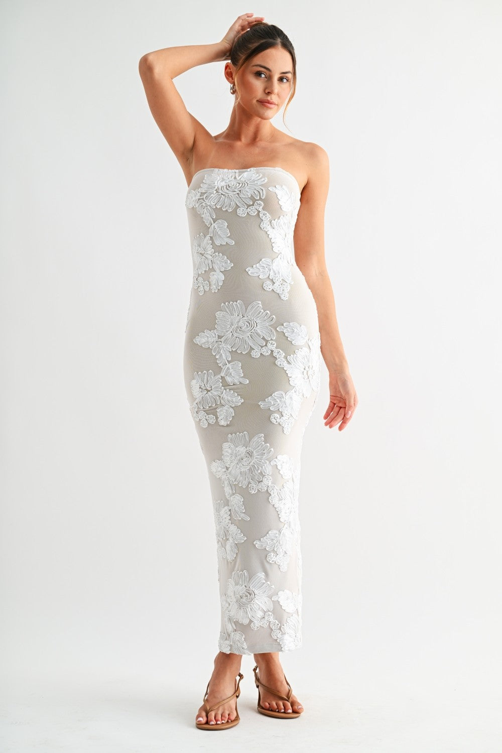Wren White Floral Lace Dress