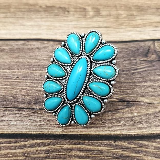 Canyon Skies Squash Blossom Western Ring