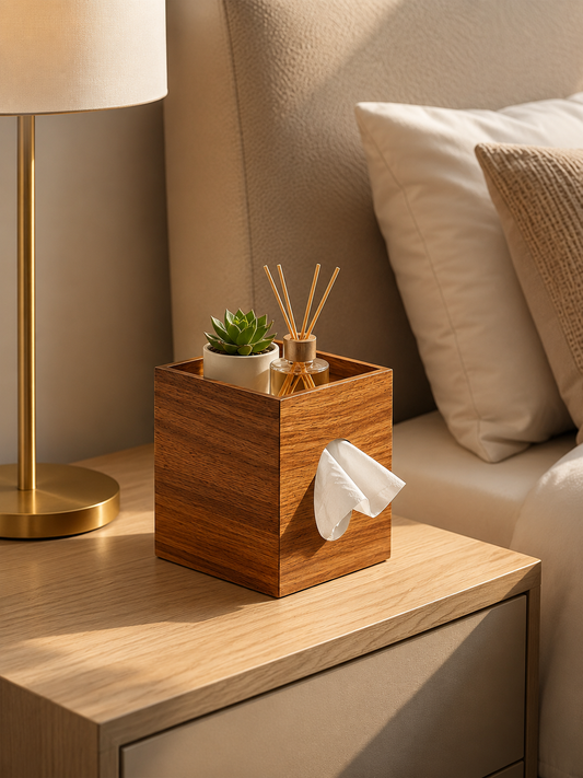 Acadia Wood Tissue Storage Box