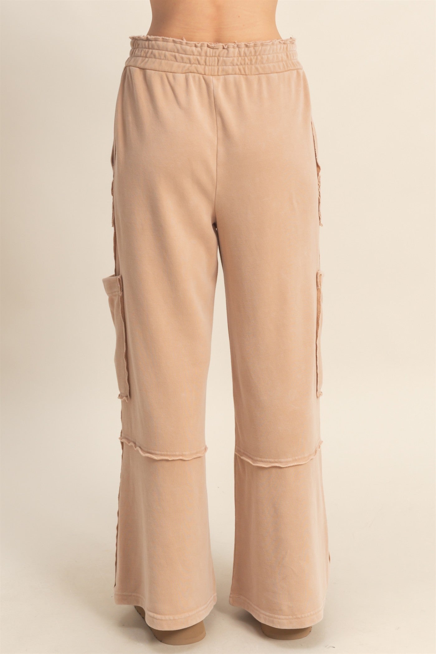 Weekend Warrior Beige Cargo Sweatpants