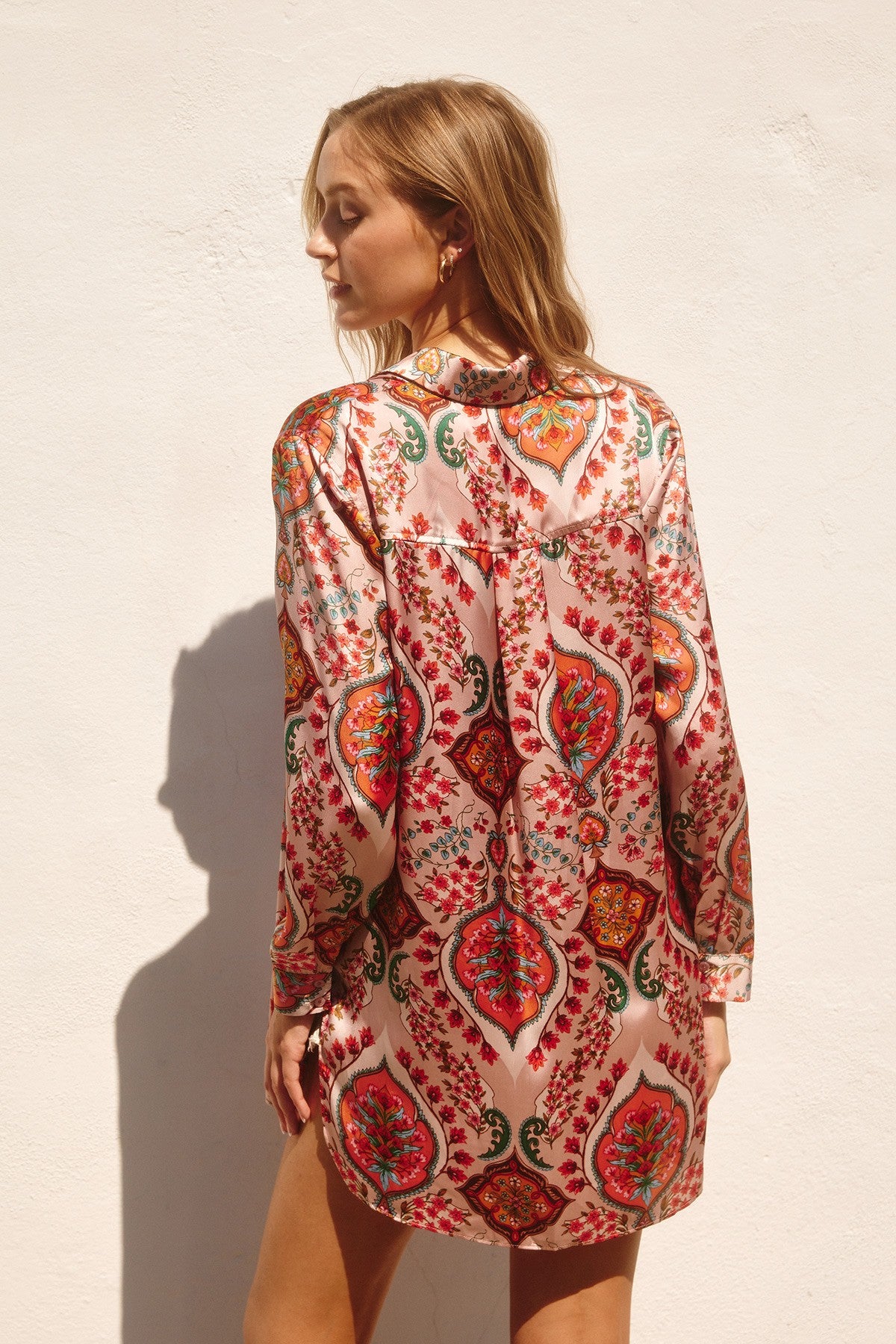 Phoenix Found Paisley Print Hi-Lo Hem Shirt