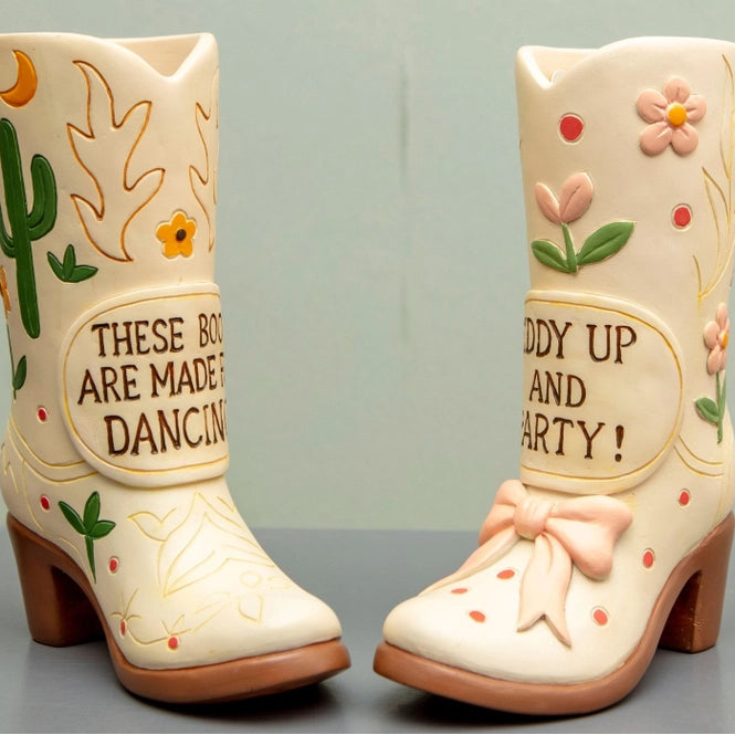Made For Dancing Cowboy Boot Vase