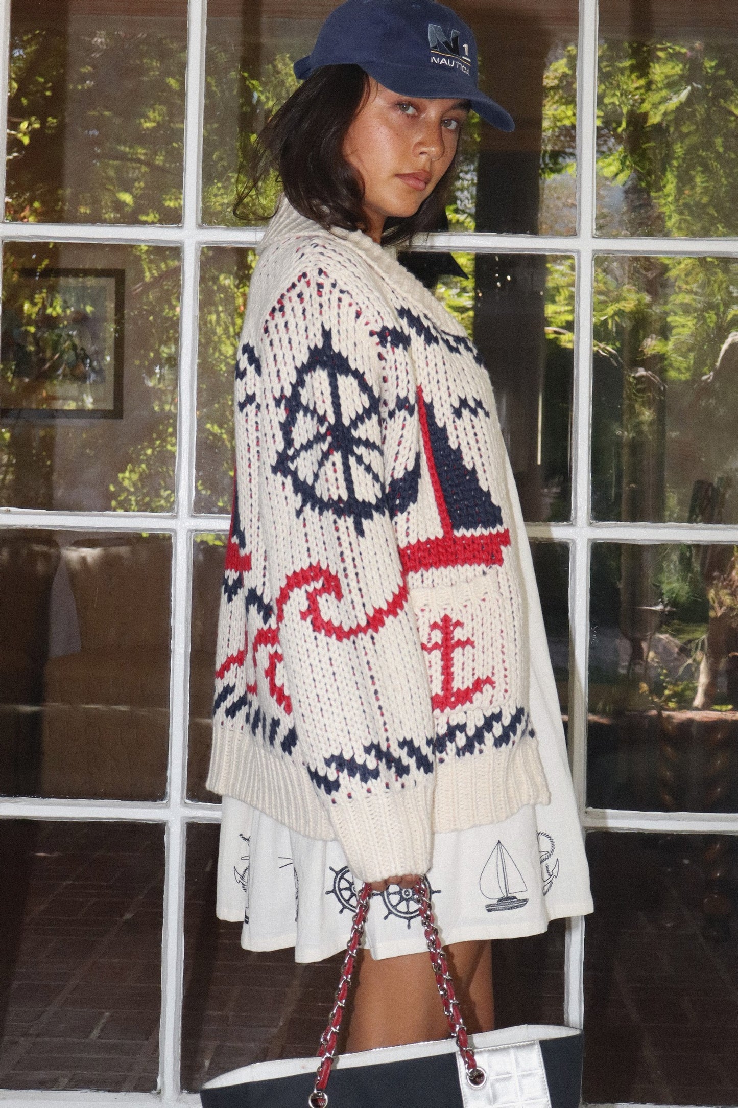 Ready Or Yacht Ivory Nautical Cardigan