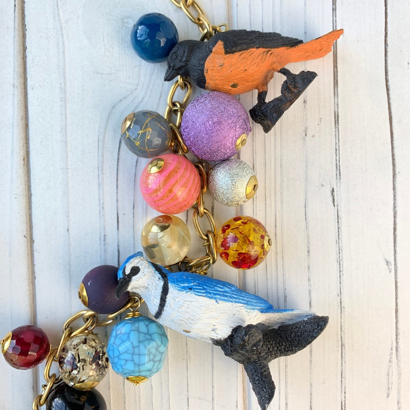 Lenora Dame Lady Bird Long Charm Necklace